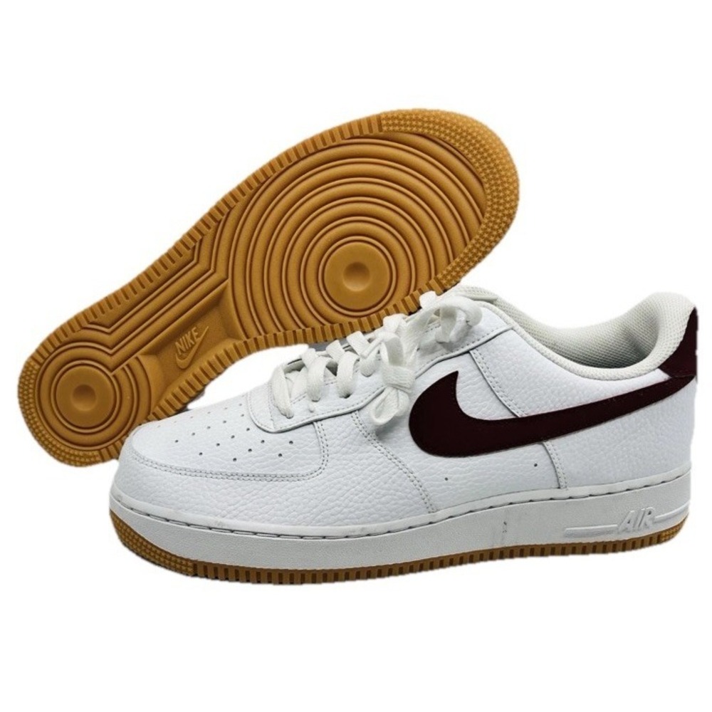 Nike Air Force 1 Low Gum White Medium Brown Team Red CI0057-101 Size 18